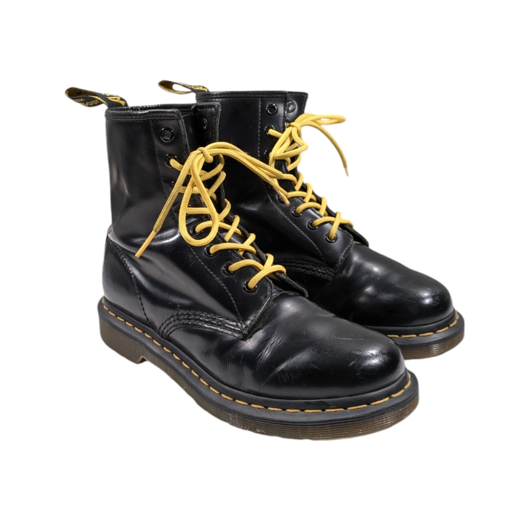 Dr. Martens Black 1460W Combat Boots EUC $170 Size 8L    S3106
